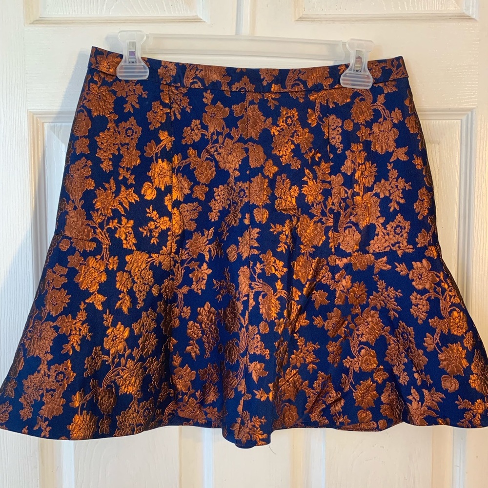 Jcrew collection NWT coppery bronze/blue skirt